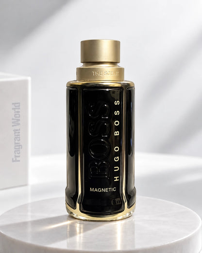 Hugo Boss THE SCENT FOR HIM MAGNETIC | Recreate @visual reference 2 exactly as it is but my fragrance instead of the one in it, very naturally.