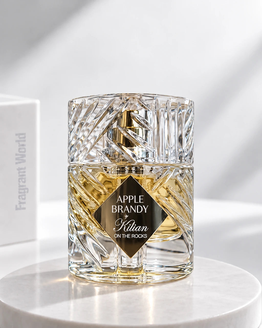 Kilian APPLE BRANDY ON THE ROCKS | Recreate @visual reference 2 exactly as it is but my fragrance instead of the one in it, very naturally.