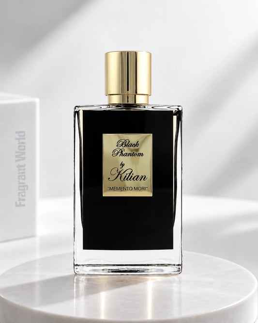 Kilian BLACK PHANTOM | Recreate @visual reference 2 exactly as it is but my fragrance instead of the one in it, very naturally.