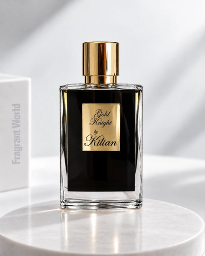 Kilian GOLD KNIGHT | Recreate @visual reference 2 exactly as it is but my fragrance instead of the one in it, very naturally.