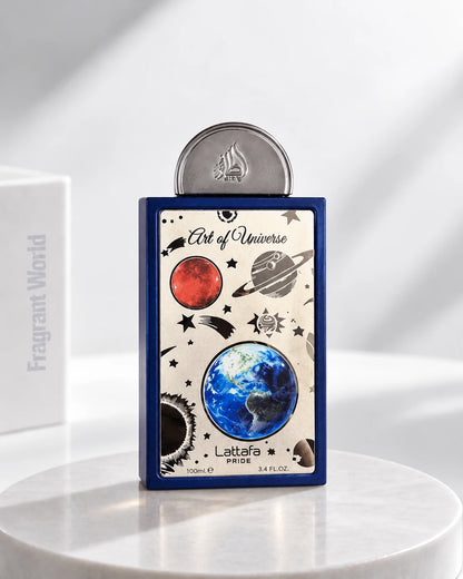 Lattafa ART OF UNIVERSE | Recreate @visual reference 2 exactly as it is but my fragrance instead of the one in it, very naturally.