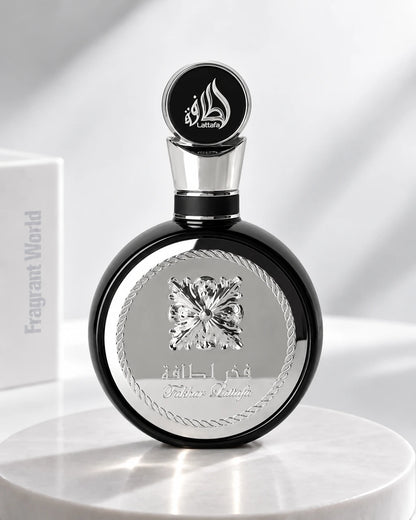 Lattafa FAKHAR BLACK | Recreate @visual reference 2 exactly as it is but my fragrance instead of the one in it, very naturally.
