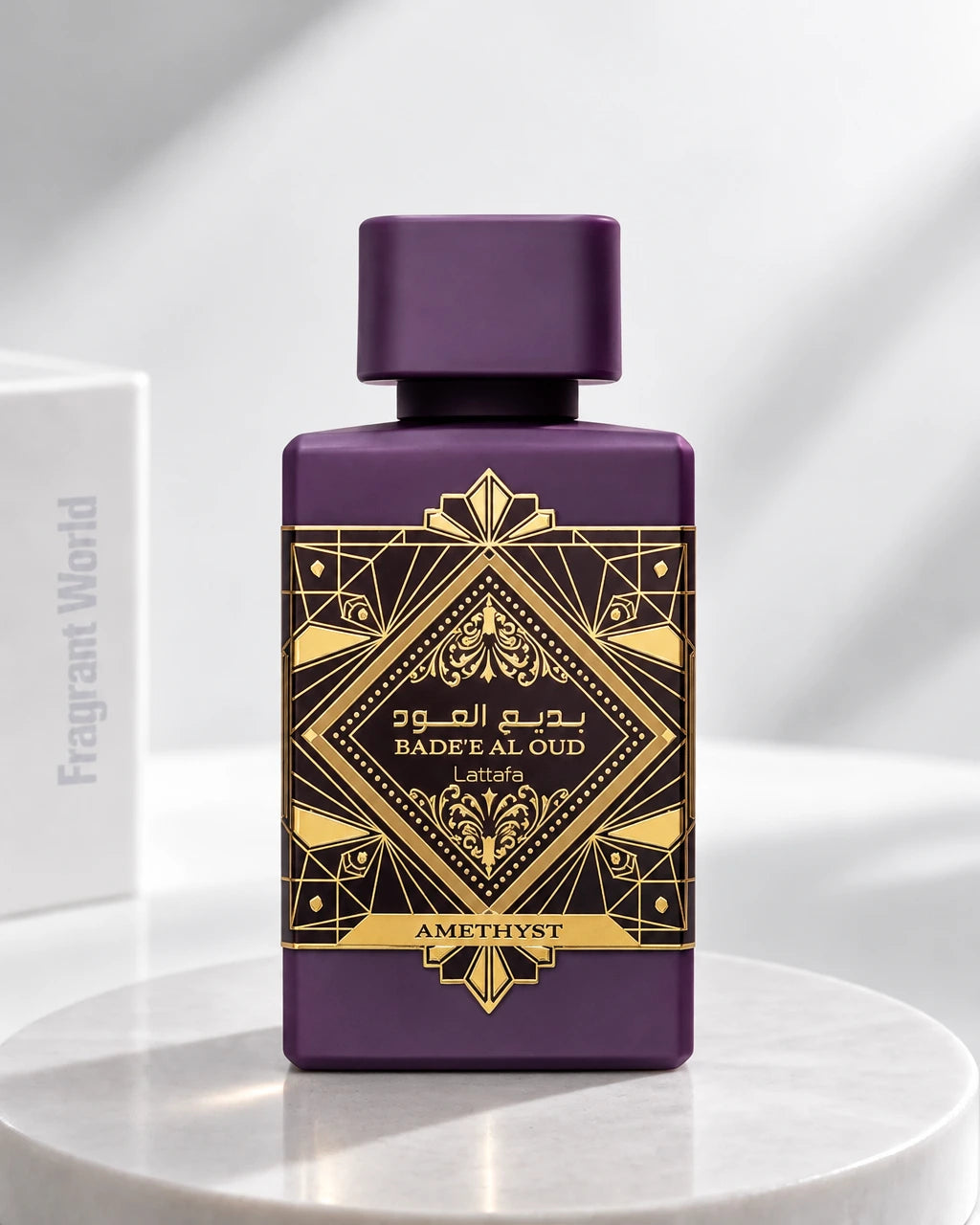Lattafa Perfumes BADE'E AL OUD AMETHYST | Recreate @visual reference 2 exactly as it is but my fragrance instead of the one in it, very naturally.