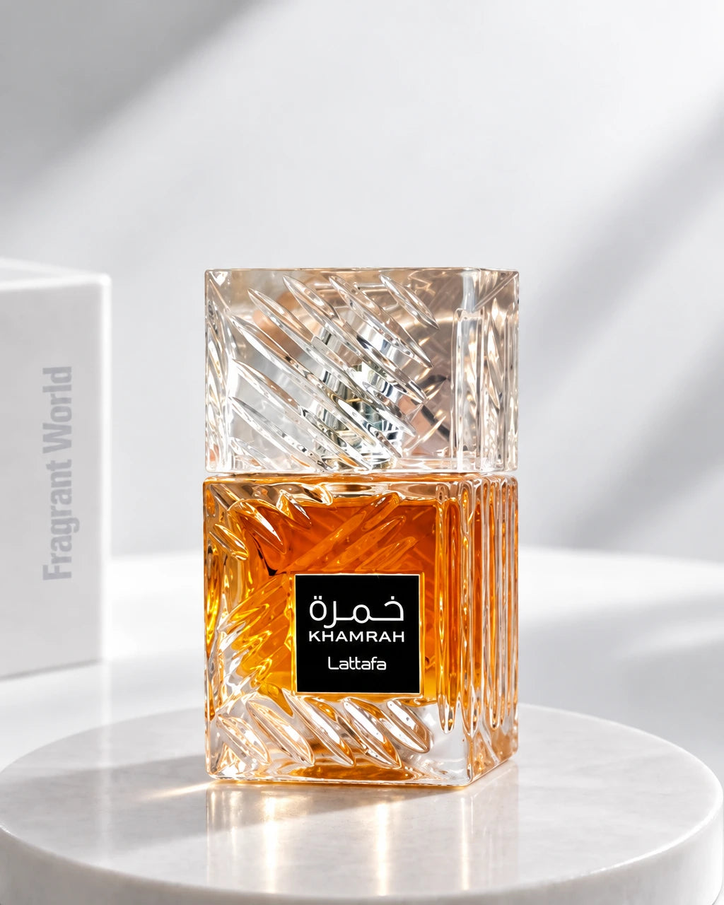 Lattafa Perfumes KHAMRAH | Recreate @visual reference 2 exactly as it is but my fragrance instead of the one in it, very naturally.