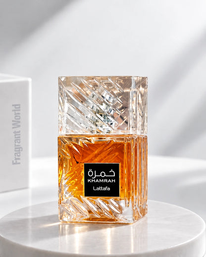 Lattafa Perfumes KHAMRAH | Recreate @visual reference 2 exactly as it is but my fragrance instead of the one in it, very naturally.