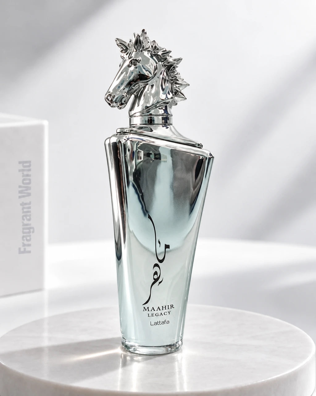 Lattafa Perfumes MAAHIR LEGACY | Recreate @visual reference 2 exactly as it is but my fragrance instead of the one in it, very naturally.