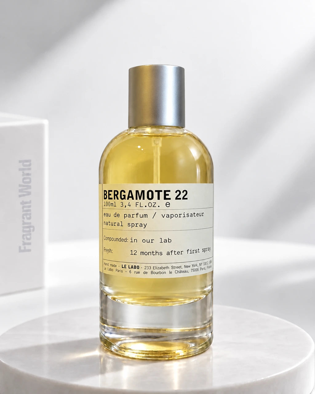 Le Labo BERGAMOTE 22 | Recreate @visual reference 2 exactly as it is but my fragrance instead of the one in it, very naturally.