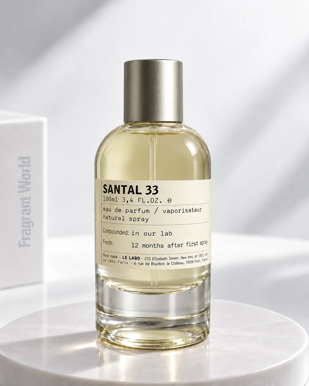 Le Labo SANTAL 33 | Recreate @visual reference 2 exactly as it is but my fragrance instead of the one in it, very naturally.