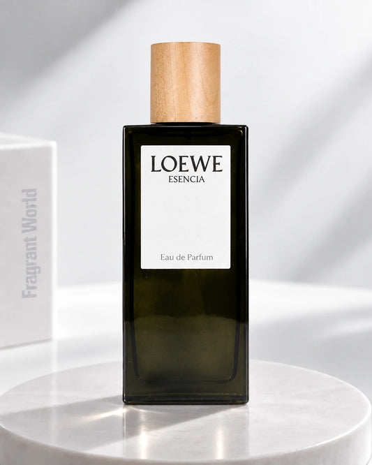 Loewe ESENCIA Eau de Parfum | Recreate @visual reference 2 exactly as it is but my fragrance instead of the one in it, very naturally.