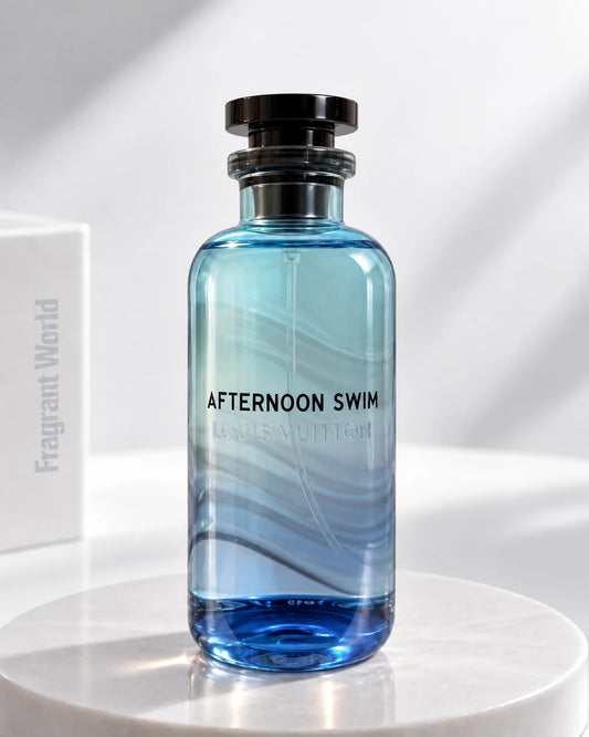 Louis Vuitton AFTERNOON SWIM | Recreate @visual reference 2 exactly as it is but my fragrance instead of the one in it, very naturally.