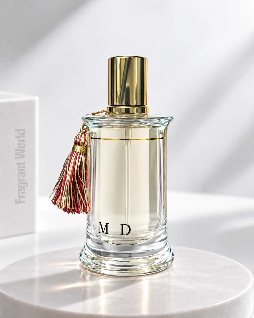 MDCI PECHE CARDINAL | Recreate @visual reference 2 exactly as it is but my fragrance instead of the one in it, very naturally.