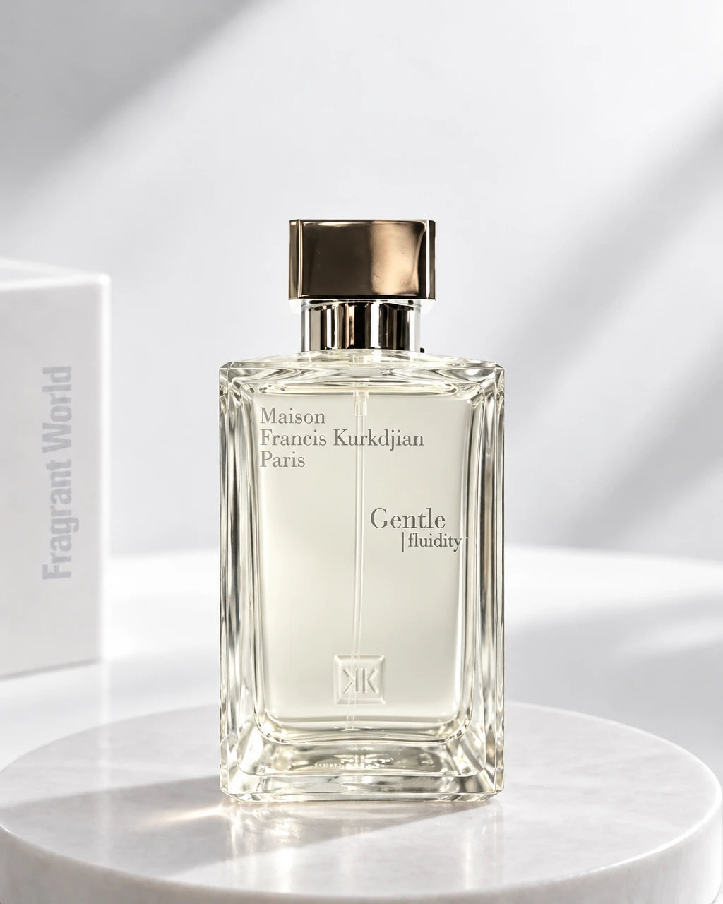 MFK GENTLE FLUIDITY SILVER | Recreate @visual reference 2 exactly as it is but my fragrance instead of the one in it, very naturally.