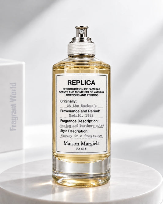 Maison Margiela 'Replica' AT THE BARBER'S | Recreate @visual reference 2 exactly as it is but my fragrance instead of the one in it, very naturally.