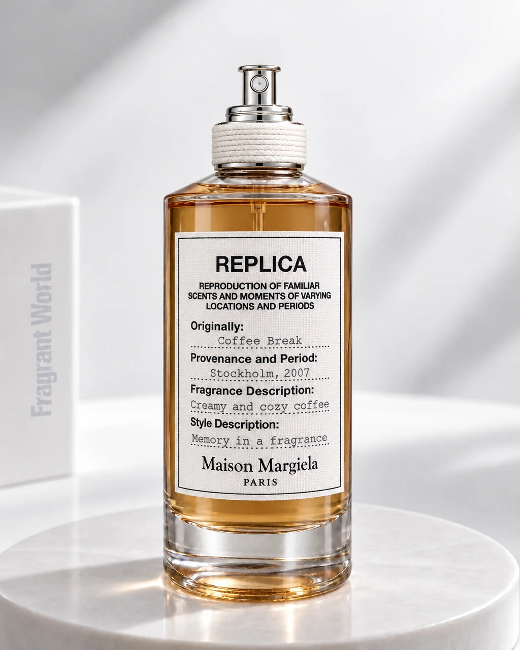 Maison Margiela 'Replica' COFFEE BREAK | Recreate @visual reference 2 exactly as it is but my fragrance instead of the one in it, very naturally.
