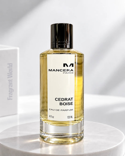 Mancera CEDRAT BOISE Eau de Parfum | Recreate @visual reference 2 exactly as it is but my fragrance instead of the one in it, very naturally.
