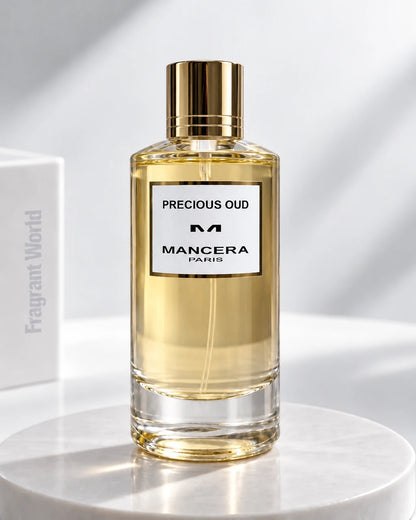 Mancera PRECIOUS OUD | Recreate @visual reference 2 exactly as it is but my fragrance instead of the one in it, very naturally.