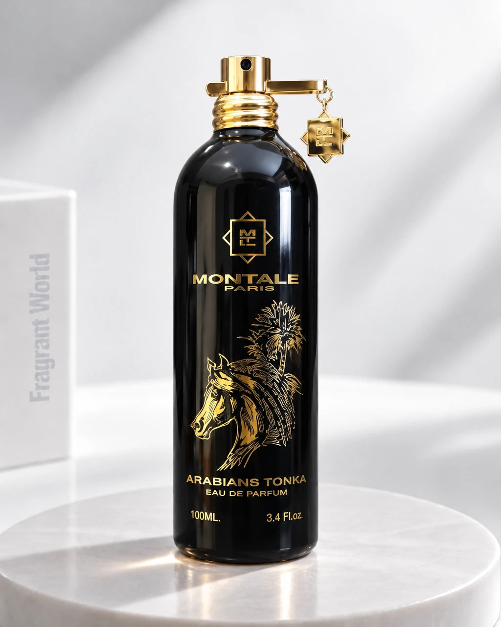 Montale ARABIANS TONKA | Recreate @visual reference 2 exactly as it is but my fragrance instead of the one in it, very naturally.