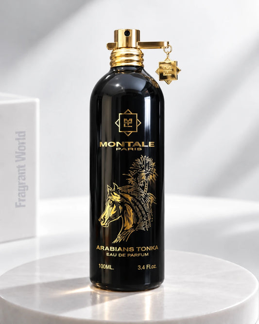Montale ARABIANS TONKA | Recreate @visual reference 2 exactly as it is but my fragrance instead of the one in it, very naturally.