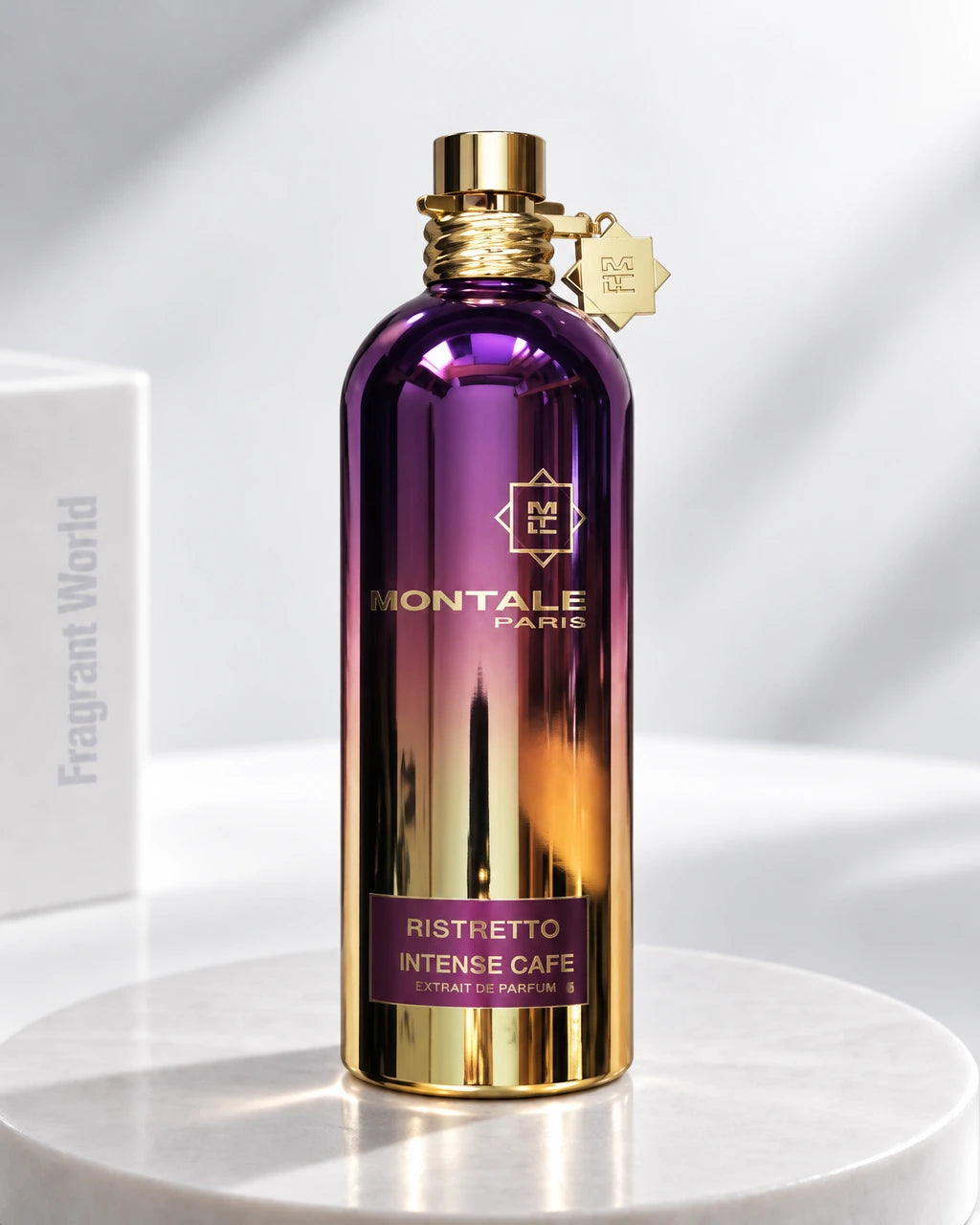 Montale INTENSE CAFE RISTRETTO | Recreate @visual reference 2 exactly as it is but my fragrance instead of the one in it, very naturally.