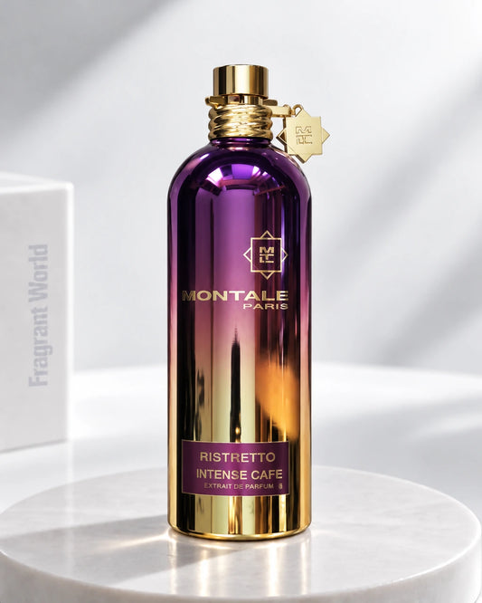 Montale INTENSE CAFE RISTRETTO | Recreate @visual reference 2 exactly as it is but my fragrance instead of the one in it, very naturally.