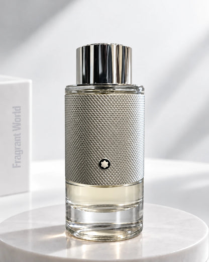Montblanc EXPLORER PLATINUM | Recreate @visual reference 2 exactly as it is but my fragrance instead of the one in it, very naturally.