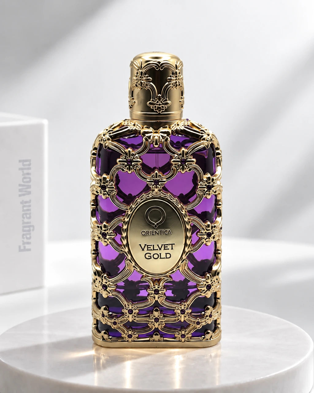 Orientica VELVET GOLD | Recreate @visual reference 2 exactly as it is but my fragrance instead of the one in it, very naturally.