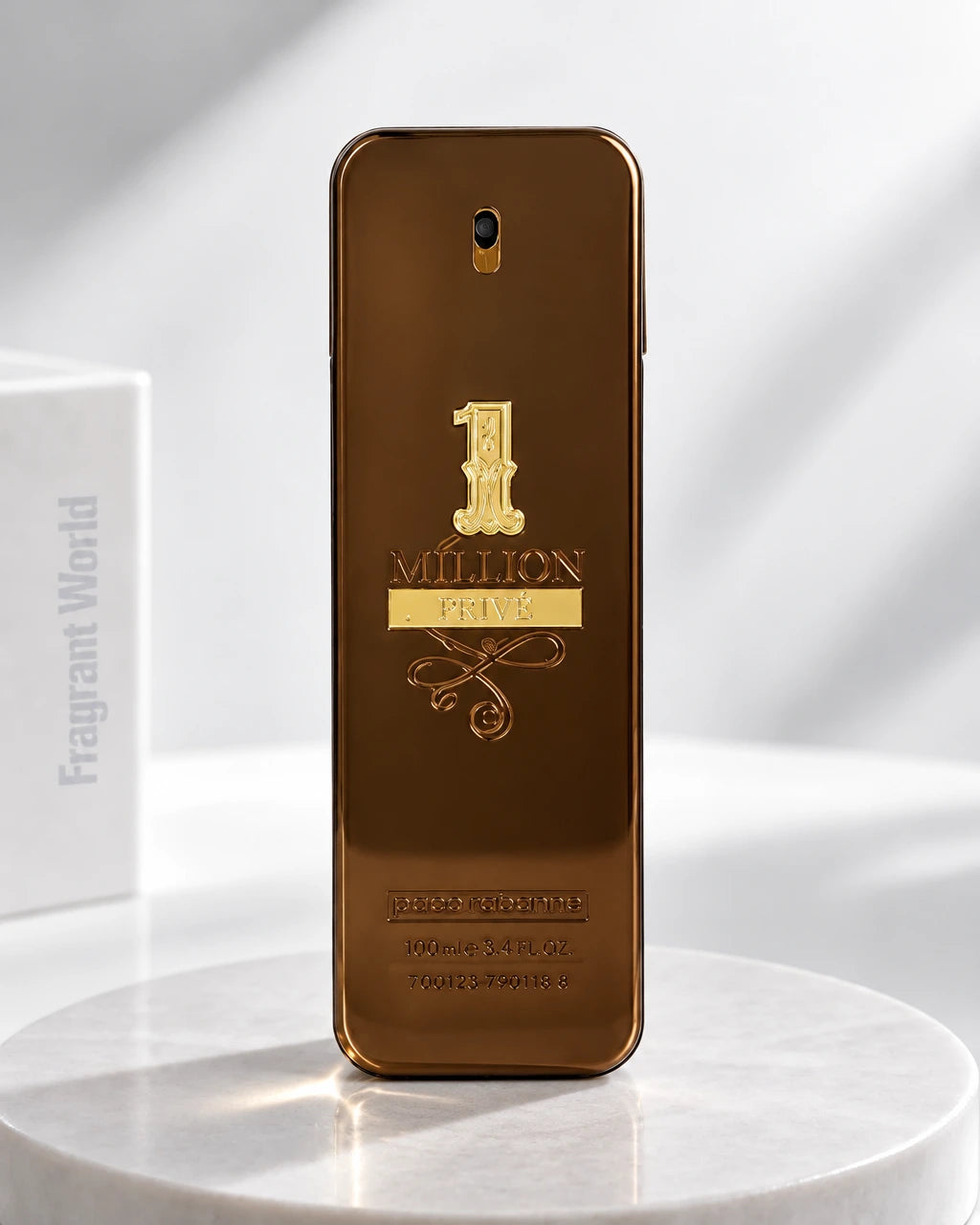Paco Rabanne 1 MILLION PRIVE | Recreate @visual reference 2 exactly as it is but my fragrance instead of the one in it, very naturally.