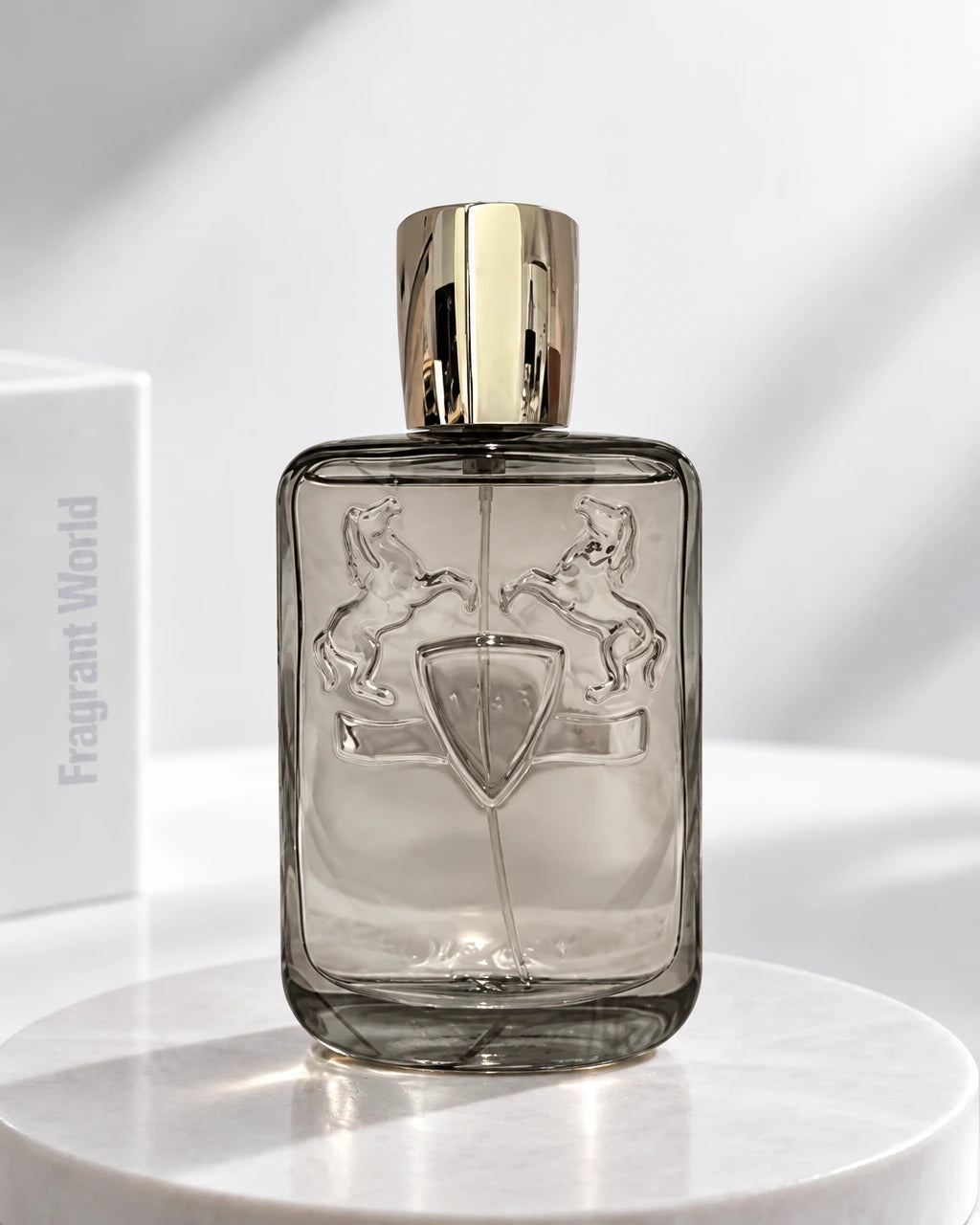 Parfums de Marly CASTLEY | Recreate @visual reference 2 exactly as it is but my fragrance instead of the one in it, very naturally.