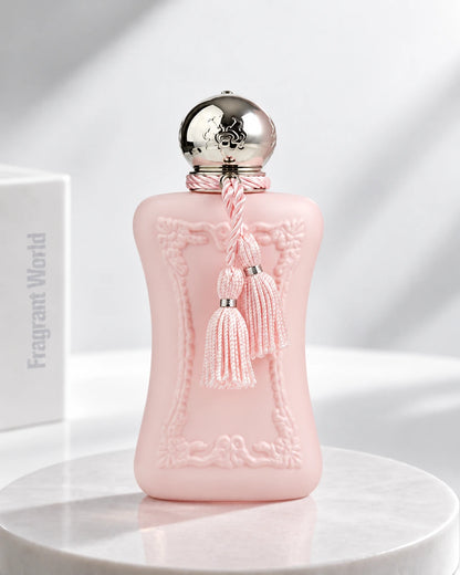 Parfums de Marly DELINA | Recreate @visual reference 2 exactly as it is but my fragrance instead of the one in it, very naturally.