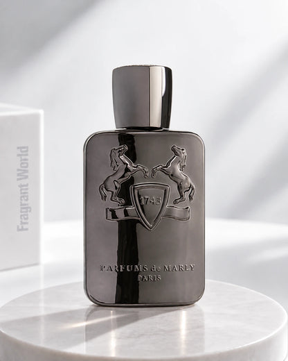 Parfums de Marly HEROD | Recreate @visual reference 2 exactly as it is but my fragrance instead of the one in it, very naturally.