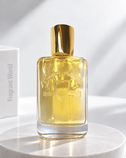 Parfums de Marly LIPPIZAN | Recreate @visual reference 2 exactly as it is but my fragrance instead of the one in it, very naturally.