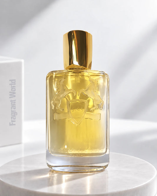 Parfums de Marly LIPPIZAN | Recreate @visual reference 2 exactly as it is but my fragrance instead of the one in it, very naturally.