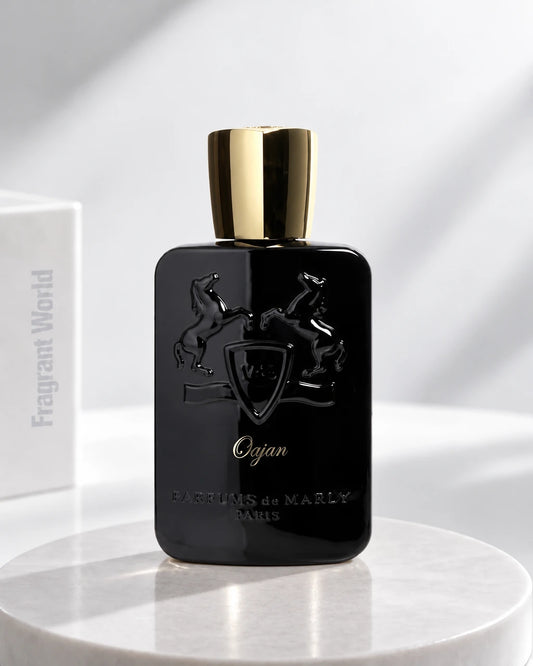 Parfums de Marly OAJAN | Recreate @visual reference 2 exactly as it is but my fragrance instead of the one in it, very naturally.