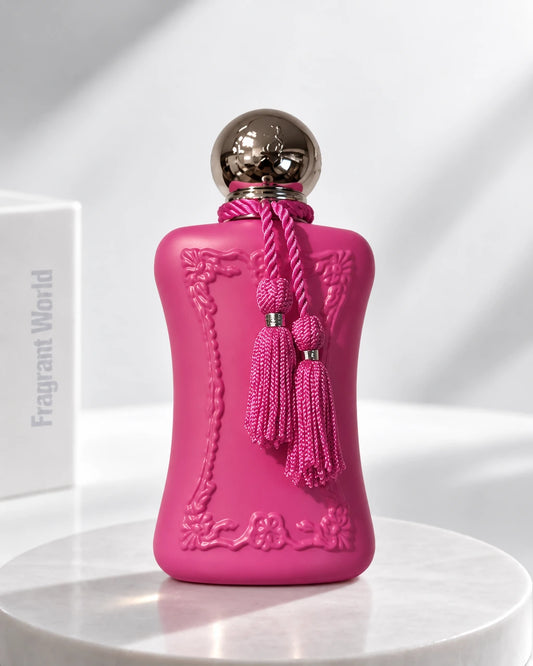 Parfums de Marly ORIANA | Recreate @visual reference 2 exactly as it is but my fragrance instead of the one in it, very naturally.