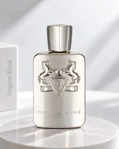 Parfums de Marly PEGASUS | Recreate @visual reference 2 exactly as it is but my fragrance instead of the one in it, very naturally.