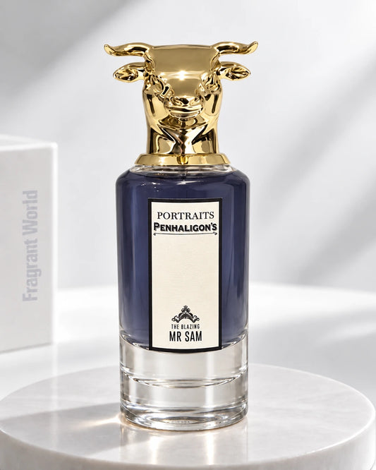 Penhaligon's THE BLAZING MR SAM | Recreate @visual reference 2 exactly as it is but my fragrance instead of the one in it, very naturally.