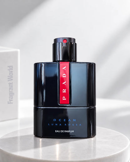 Prada LUNA ROSSA OCEAN EDP | Recreate @visual reference 2 exactly as it is but my fragrance instead of the one in it, very naturally.