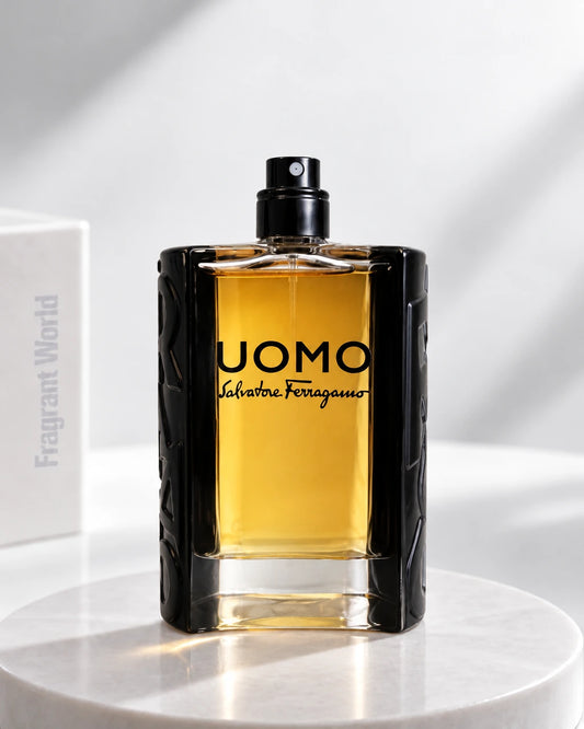 Salvatore Ferragamo UOMO EDT | Recreate @visual reference 2 exactly as it is but my fragrance instead of the one in it, very naturally.