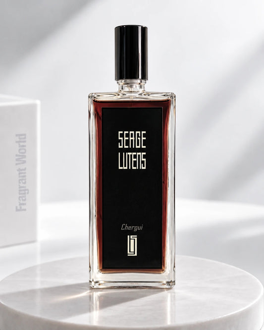 Serge Lutens CHERGUI | Recreate @visual reference 2 exactly as it is but my fragrance instead of the one in it, very naturally.
