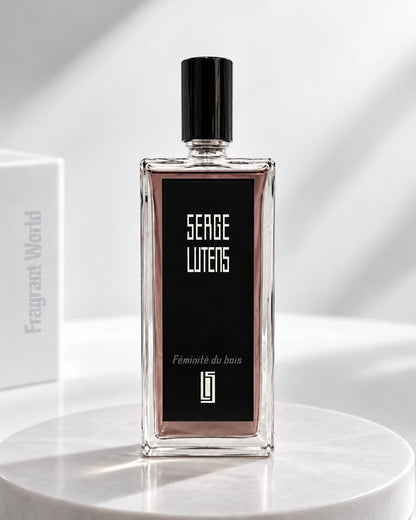 Serge Lutens FEMINITÉ DU BOIS | Recreate @visual reference 2 exactly as it is but my fragrance instead of the one in it, very naturally.
