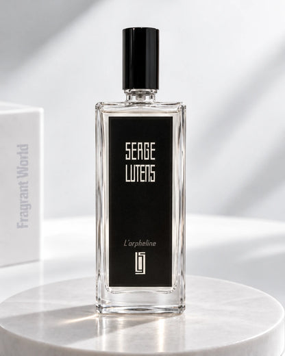 Serge Lutens L'ORPHELINE | Recreate @visual reference 2 exactly as it is but my fragrance instead of the one in it, very naturally.