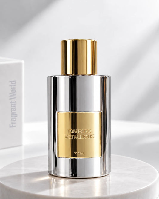 Tom Ford METALLIQUE | Recreate @visual reference 2 exactly as it is but my fragrance instead of the one in it, very naturally.