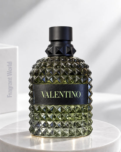 Valentino UOMO BORN IN ROMA GREEN STRAVAGANZA | Recreate @visual reference 2 exactly as it is but my fragrance instead of the one in it, very naturally.