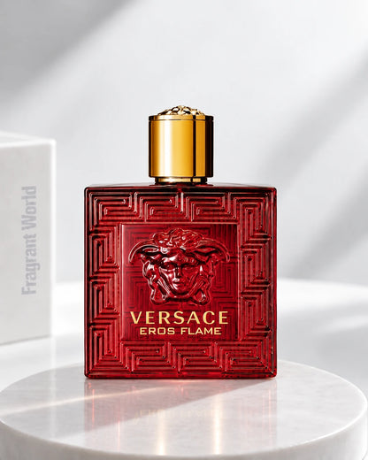Versace EROS FLAME | Recreate @visual reference 2 exactly as it is but my fragrance instead of the one in it, very naturally.