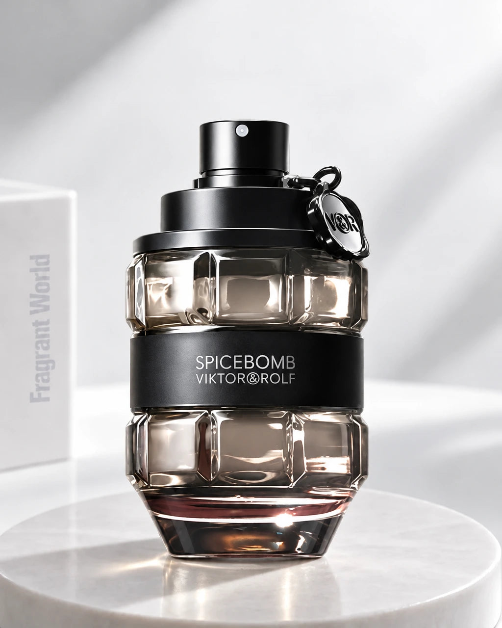 Viktor & Rolf SPICEBOMB | Recreate @visual reference 2 exactly as it is but my fragrance instead of the one in it, very naturally.