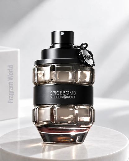 Viktor & Rolf SPICEBOMB | Recreate @visual reference 2 exactly as it is but my fragrance instead of the one in it, very naturally.