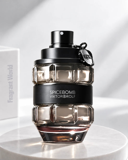 Viktor & Rolf SPICEBOMB | Recreate @visual reference 2 exactly as it is but my fragrance instead of the one in it, very naturally.
