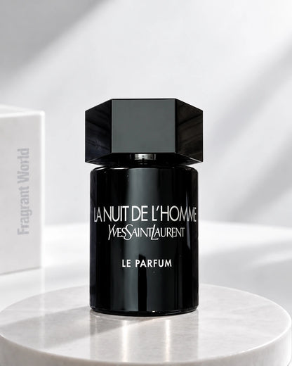 YSL LA NUIT DE L'HOMME LE PARFUM | Recreate @visual reference 2 exactly as it is but my fragrance instead of the one in it, very naturally.