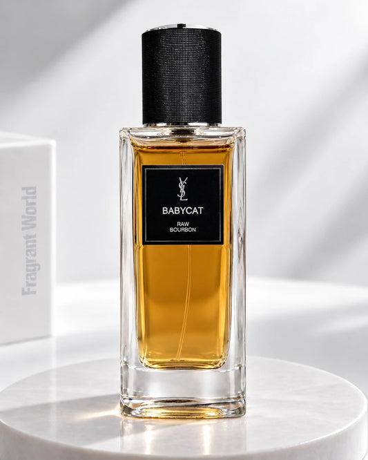 YSL "Le Vestiaire des Parfums" BABYCAT RAW BOURBON | Recreate @visual reference 2 exactly as it is but my fragrance instead of the one in it, very naturally.