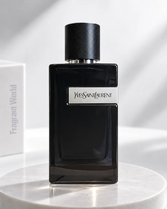 YSL Y Eau de Parfum Intense | Recreate @visual reference 2 exactly as it is but my fragrance instead of the one in it, very naturally.